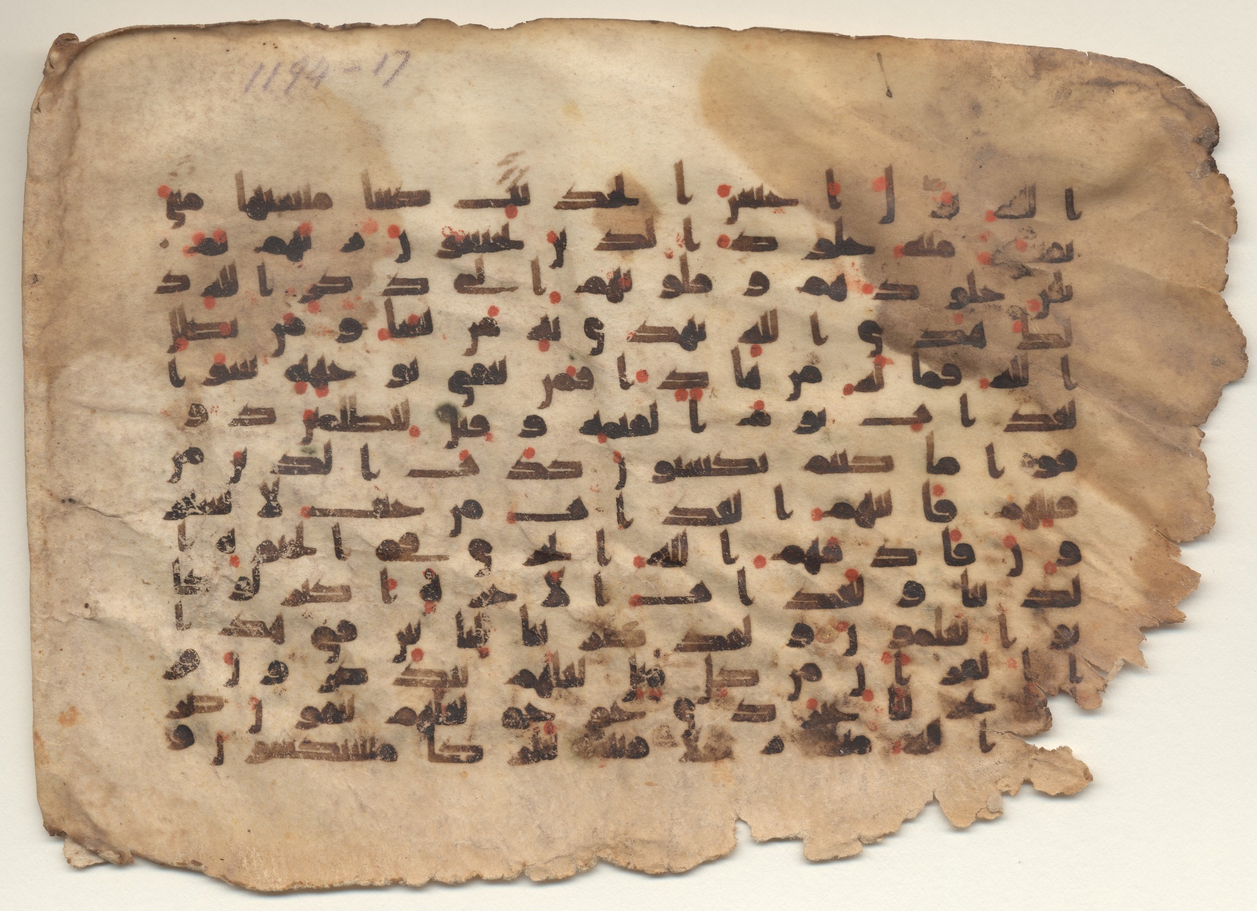 Brown University Library Minassian Collection Codex, in kūfī B.II script, showing Surah 39:29 from Late 8th to 9th Century AD found in Unknown, currently housed at Brown University Library, Providence, Rhode Island