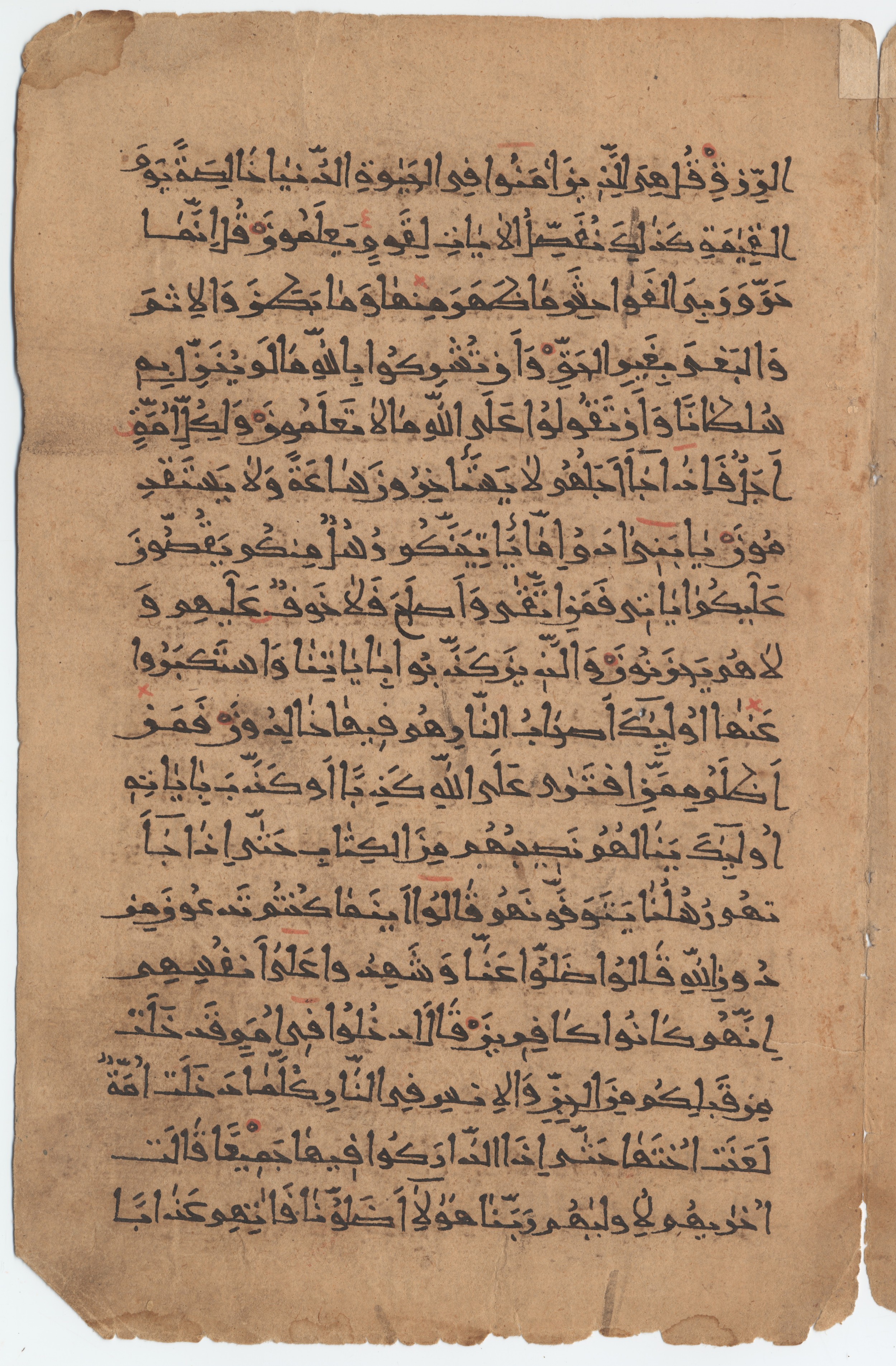 Brown University Library 6659, in New Style I script, showing Surah 7:32 from 10th to 11th Century AD found in Unknown, currently housed at Brown University Library, Providence, Rhode Island