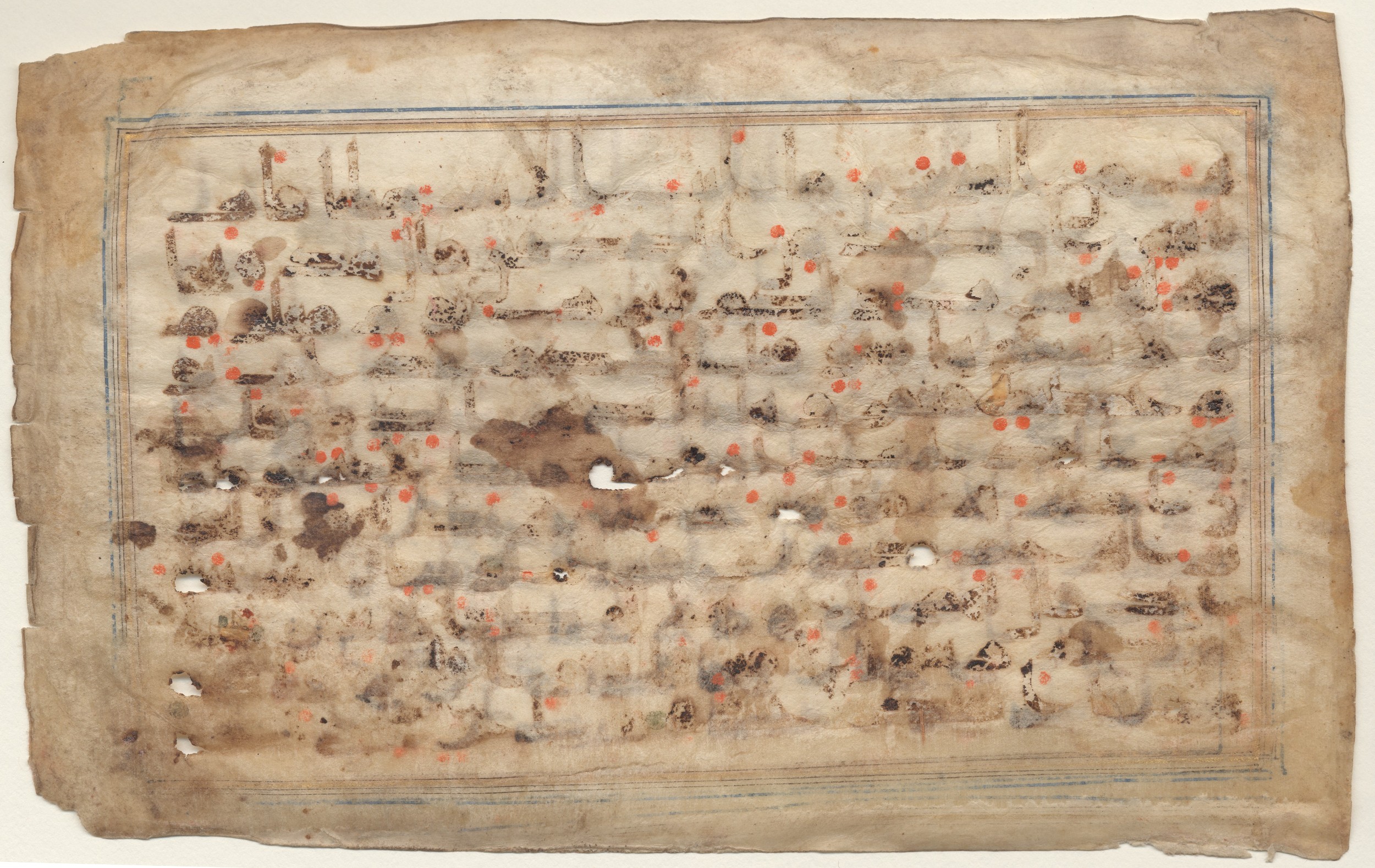 Brown University Library, 6134, in kūfī D.V script, showing Surah 26:153 from 9th to 10th Century AD found in Unknown, currently housed at Brown University Library, Providence, Rhode Island