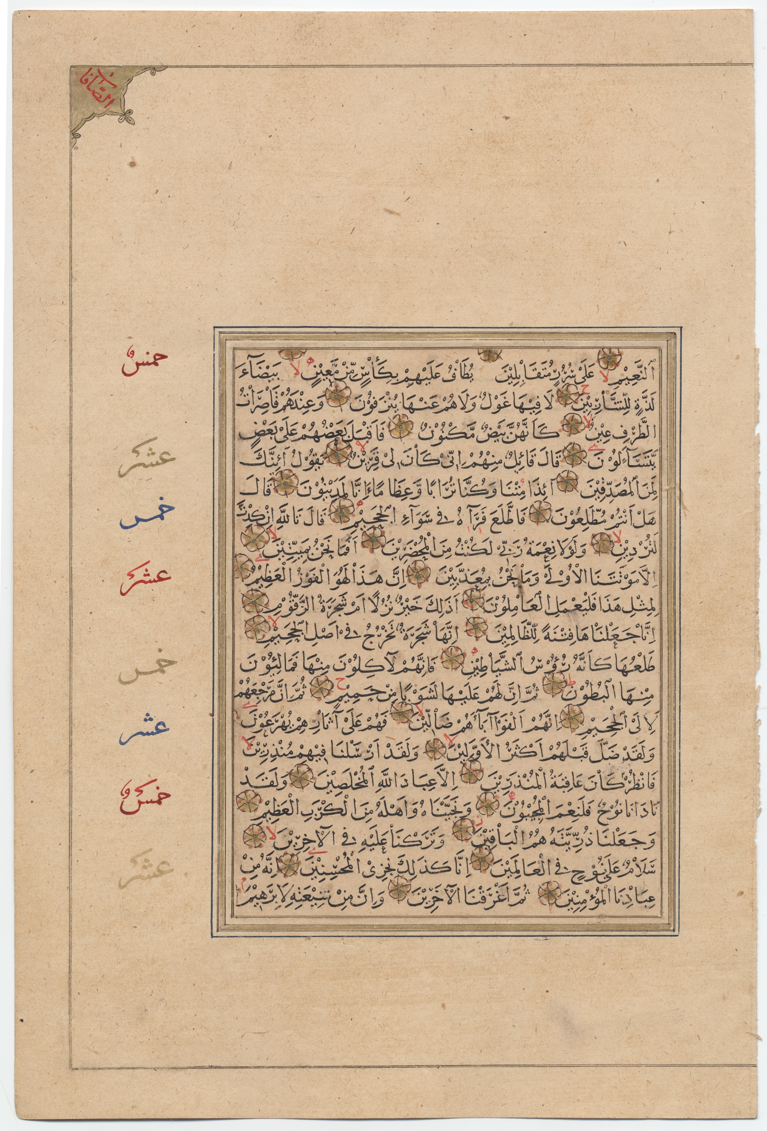 Providence, Rhode Island, Brown University Library, 6613, in Muḥaqqaq script, showing Surah 37:49 from 12th to 14th Century AD found in Unknown, currently housed at Brown University Library, Providence, Rhode Island