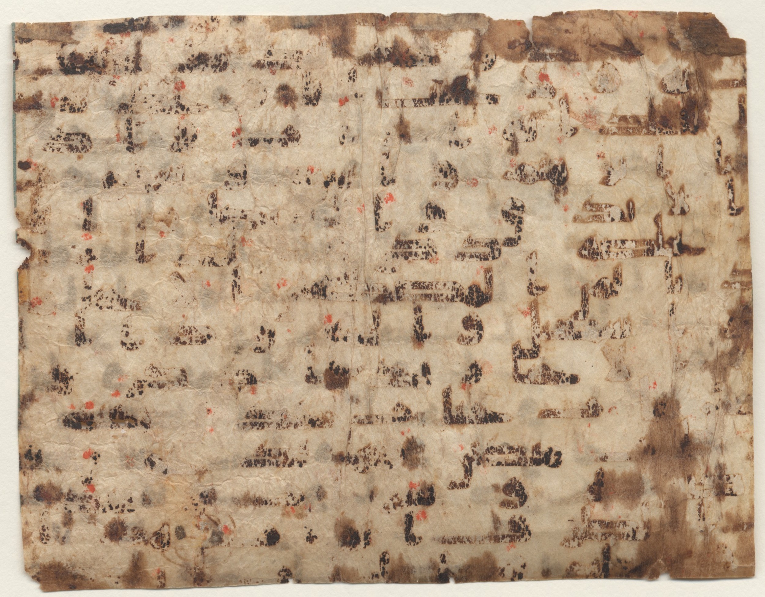 Providence, Rhode Island, Brown University Library, 6455, in kūfī B.II script, showing Surah 33:1 from Late 8th / Early 9th Century AD found in Unknown, currently housed at Brown University Library, Providence, Rhode Island