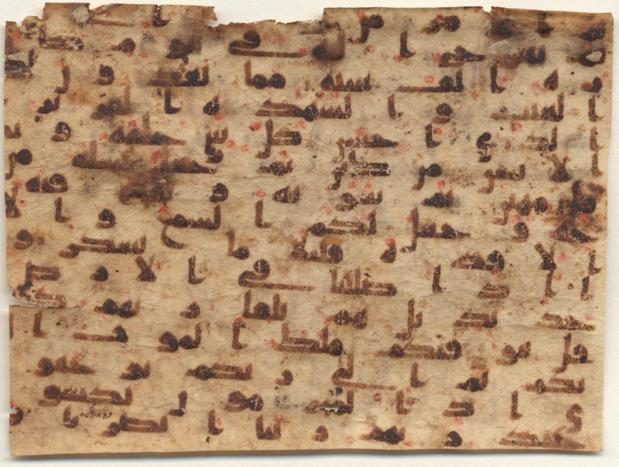 Providence, Rhode Island, Brown University Library, 6455, in kūfī B.II script, showing Surah 38:17 from Late 8th / Early 9th Century AD found in Unknown, currently housed at Brown University Library, Providence, Rhode Island