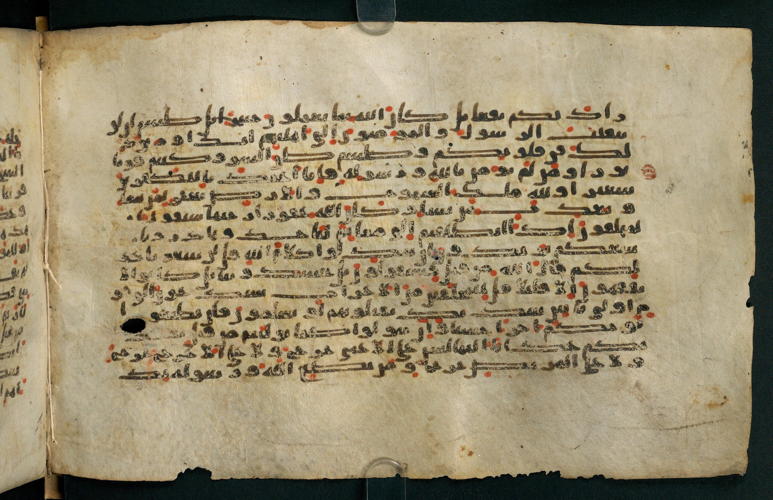Tübingen, Universitätsbibliothek Tübingen, Ma VI 155, in kūfī E.I script, showing Surah 48:12 from 8th Century AD found in Damascus, currently housed at Universitätsbibliothek Tübingen, Tübingen, Germany