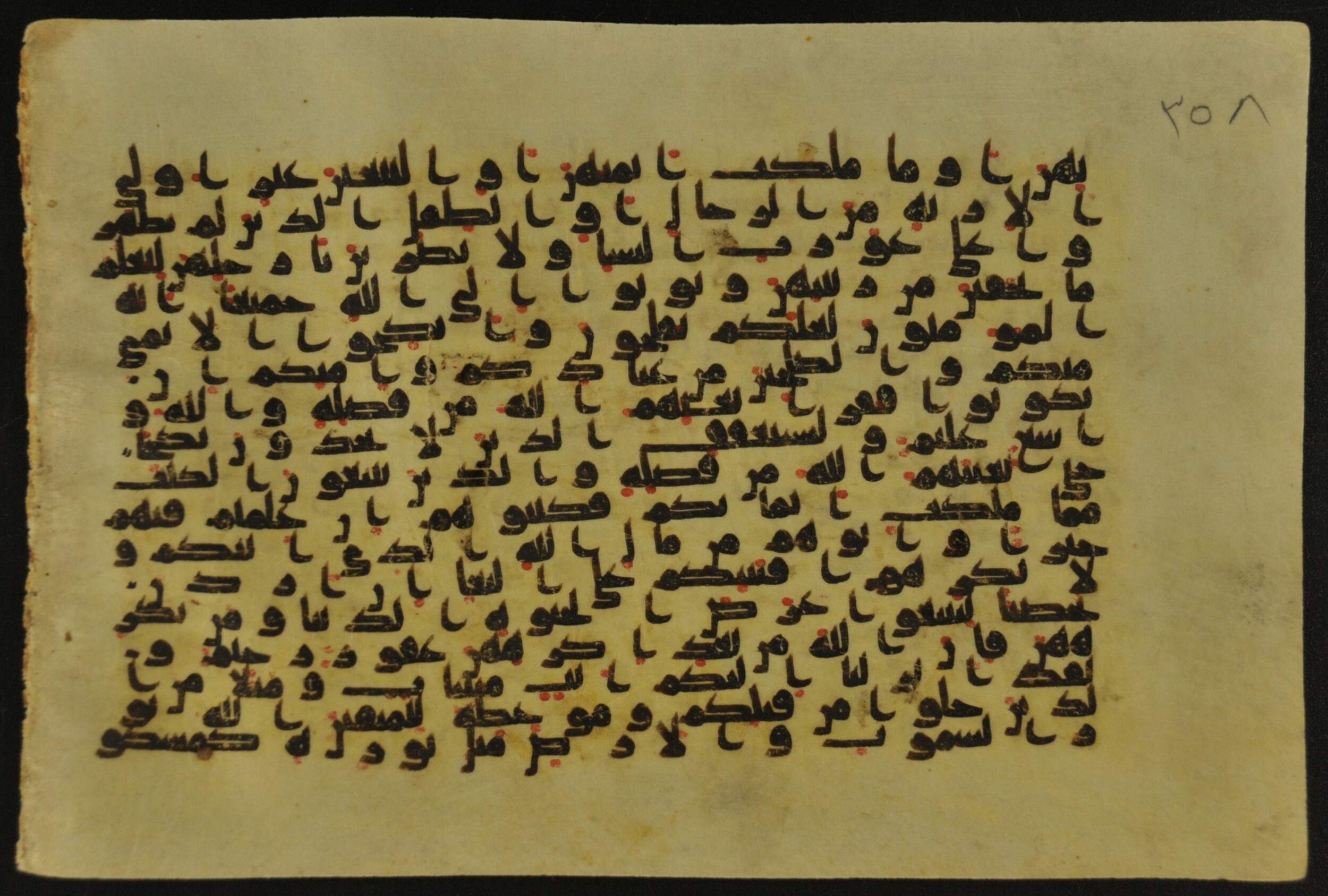 Muṣḥaf of Najaf Ashraf (Codex 1 of Imām ʿAlī Library), in kūfī B.II, D.IV, and post-classical kūfī script, showing Surah 24:32 from Mid 7th to Mid 9th Century AD found in Unknown, currently housed at Imām ʿAlī Library (المكتبة الروضة الحيدرية), Najaf, Iraq
