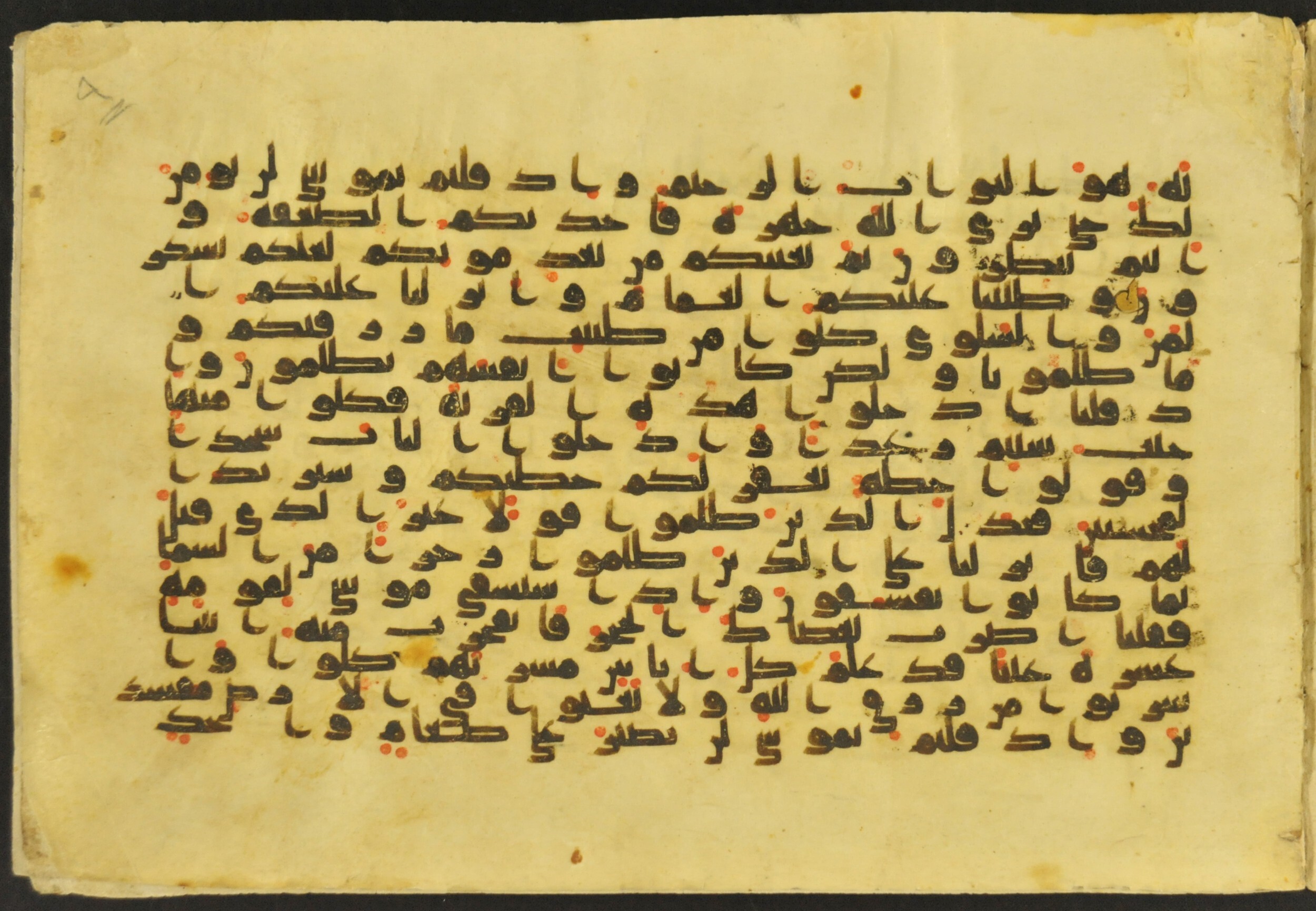 Muṣḥaf of Najaf Ashraf (Codex 1 of Imām ʿAlī Library), in kūfī B.II, D.IV, and post-classical kūfī script, showing Surah 2:56 from Mid 7th to Mid 9th Century AD found in Unknown, currently housed at Imām ʿAlī Library (المكتبة الروضة الحيدرية), Najaf, Iraq