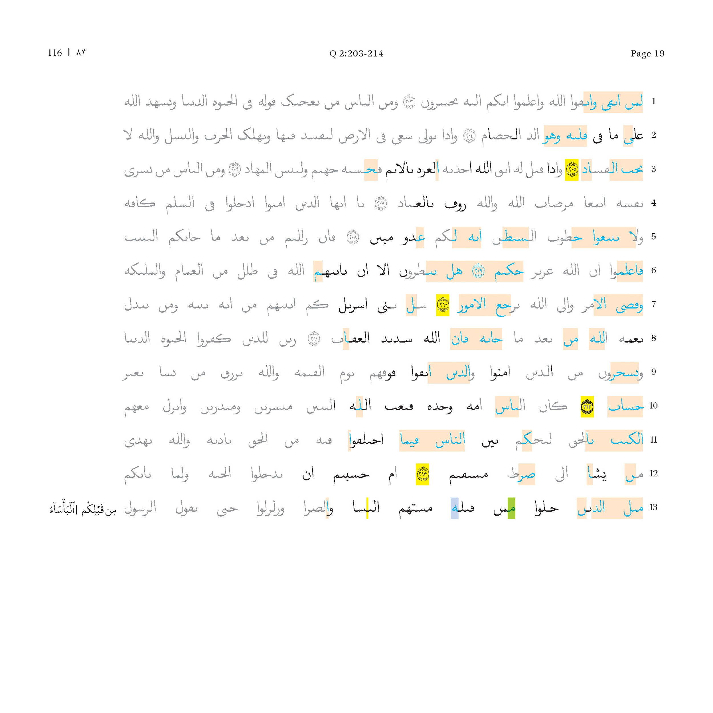 P. Hamb. Arab. 68 (Scan 3), in ḥiǧāzī IV script, showing Surah 2:205 from Mid 7th to Mid 8th Century AD found in Egypt, currently housed at Staats- und Universitätsbibliothek Hamburg, Hamburg, Germany
