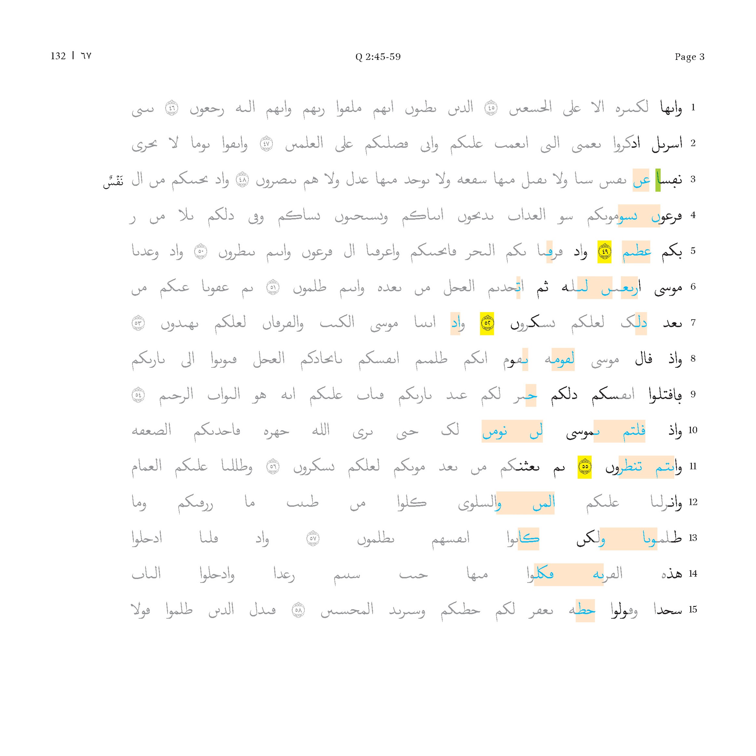 P. Hamb. Arab. 68 (Scan 3), in ḥiǧāzī IV script, showing Surah 2:49 from Mid 7th to Mid 8th Century AD found in Egypt, currently housed at Staats- und Universitätsbibliothek Hamburg, Hamburg, Germany