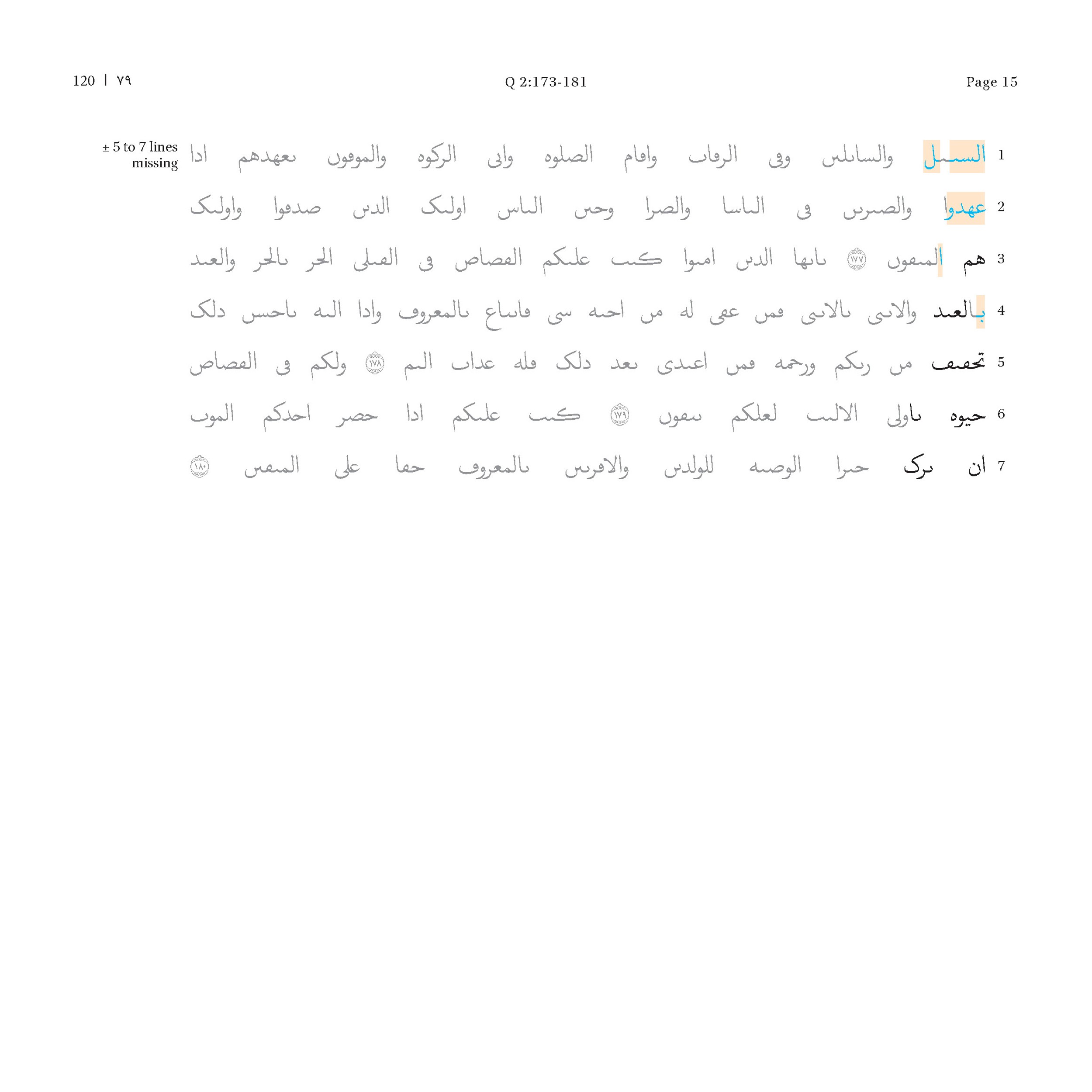 P. Hamb. Arab. 68 (Scan 3), in ḥiǧāzī IV script, showing Surah 2:175 from Mid 7th to Mid 8th Century AD found in Egypt, currently housed at Staats- und Universitätsbibliothek Hamburg, Hamburg, Germany