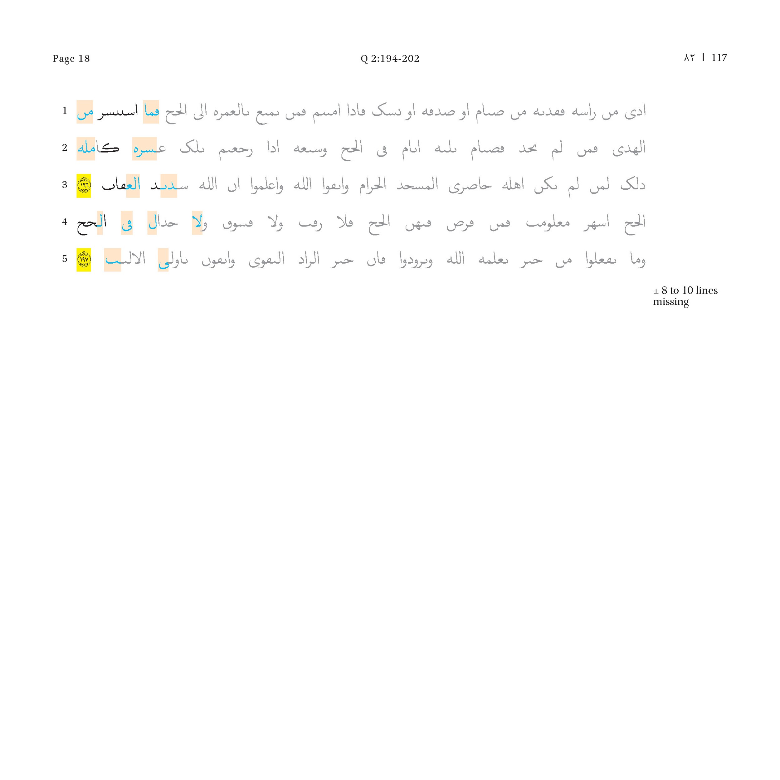 P. Hamb. Arab. 68 (Scan 3), in ḥiǧāzī IV script, showing Surah 2:201 from Mid 7th to Mid 8th Century AD found in Egypt, currently housed at Staats- und Universitätsbibliothek Hamburg, Hamburg, Germany