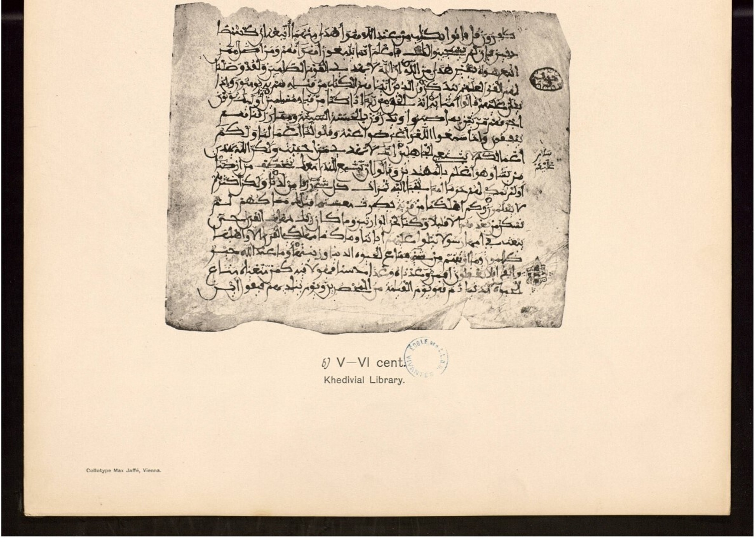 Egyptian National Library and Archives (Moritz 1905, pl. 46) (Scan 1), in New Style III script, showing Surah 28:49 from 11th to 12th Century AD found in Cairo, Egypt, currently housed at Egyptian National Library and Archives, Cairo
